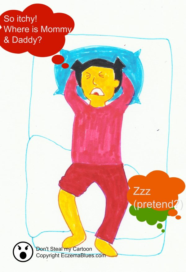 Sleep scratching eczema child